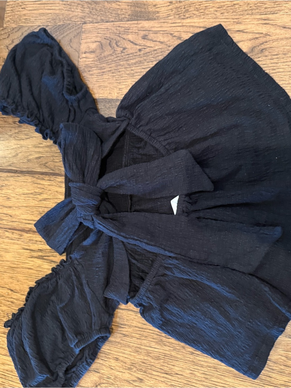 Altar'd State Black Off-Shoulder Tie Top